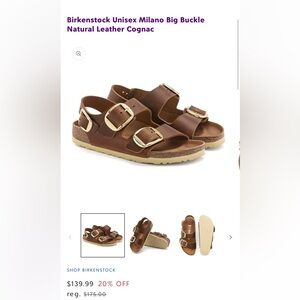 Birkenstock  Brown Double-Buckle Sandals with Gold Buckles